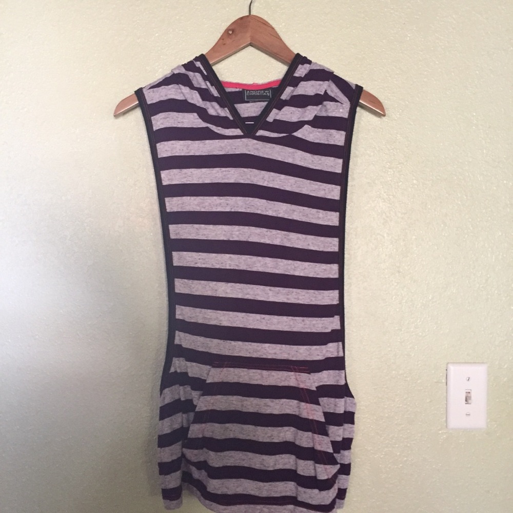 Andrew Christian Size Medium Purple Stripe Tank